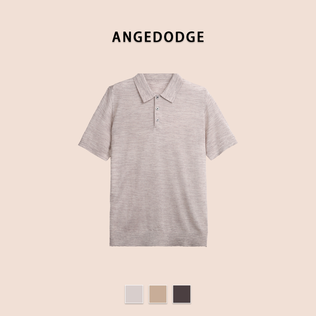 ANGEDODGE Linen Blend Short Sleeve Polo Shirt — Polo Shirts - image 3