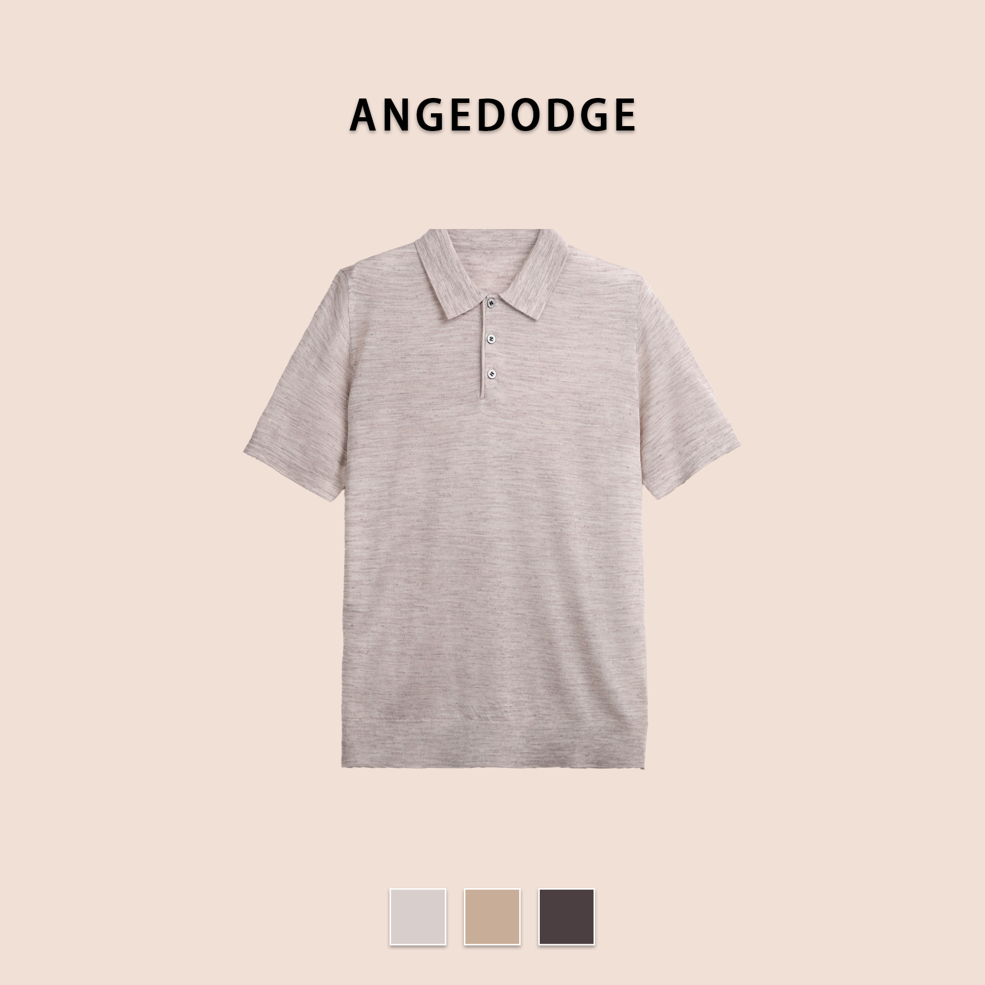 ANGEDODGE Linen Blend Short Sleeve Polo Shirt — Polo Shirts - image 3