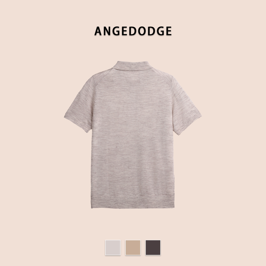 ANGEDODGE Linen Blend Short Sleeve Polo Shirt — Polo Shirts - image 4