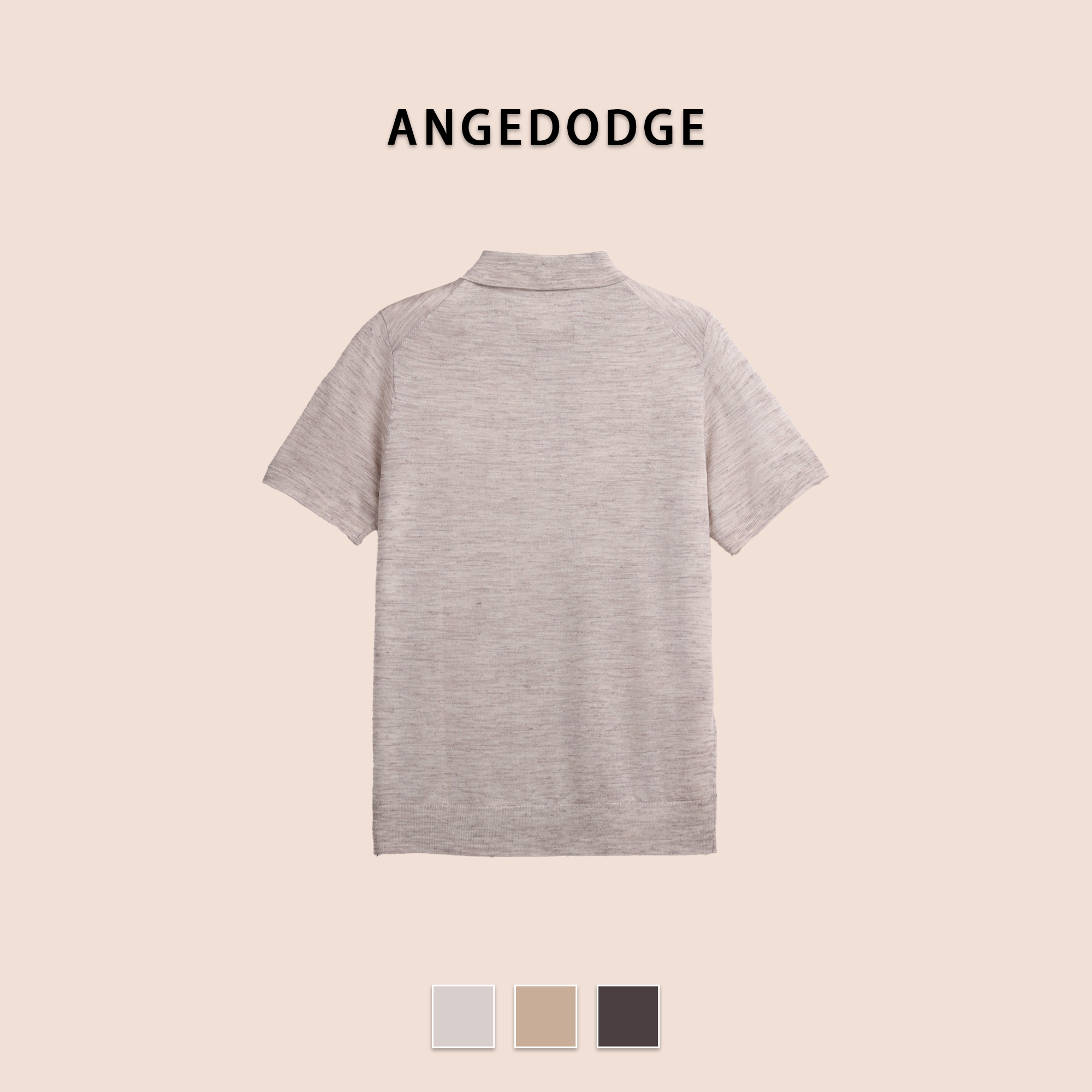 ANGEDODGE Linen Blend Short Sleeve Polo Shirt — Polo Shirts - image 4