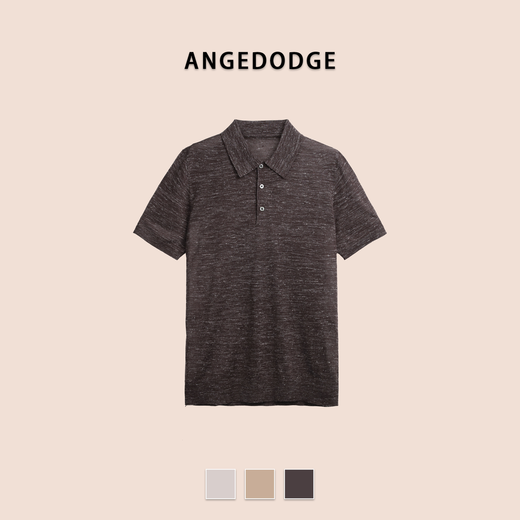 ANGEDODGE Linen Blend Short Sleeve Polo Shirt — Polo Shirts - image 5