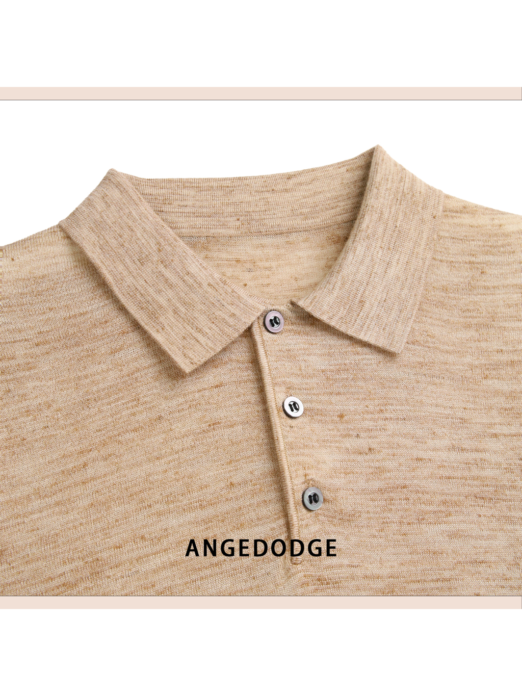 ANGEDODGE Linen Blend Short Sleeve Polo Shirt — Polo Shirts - image 6