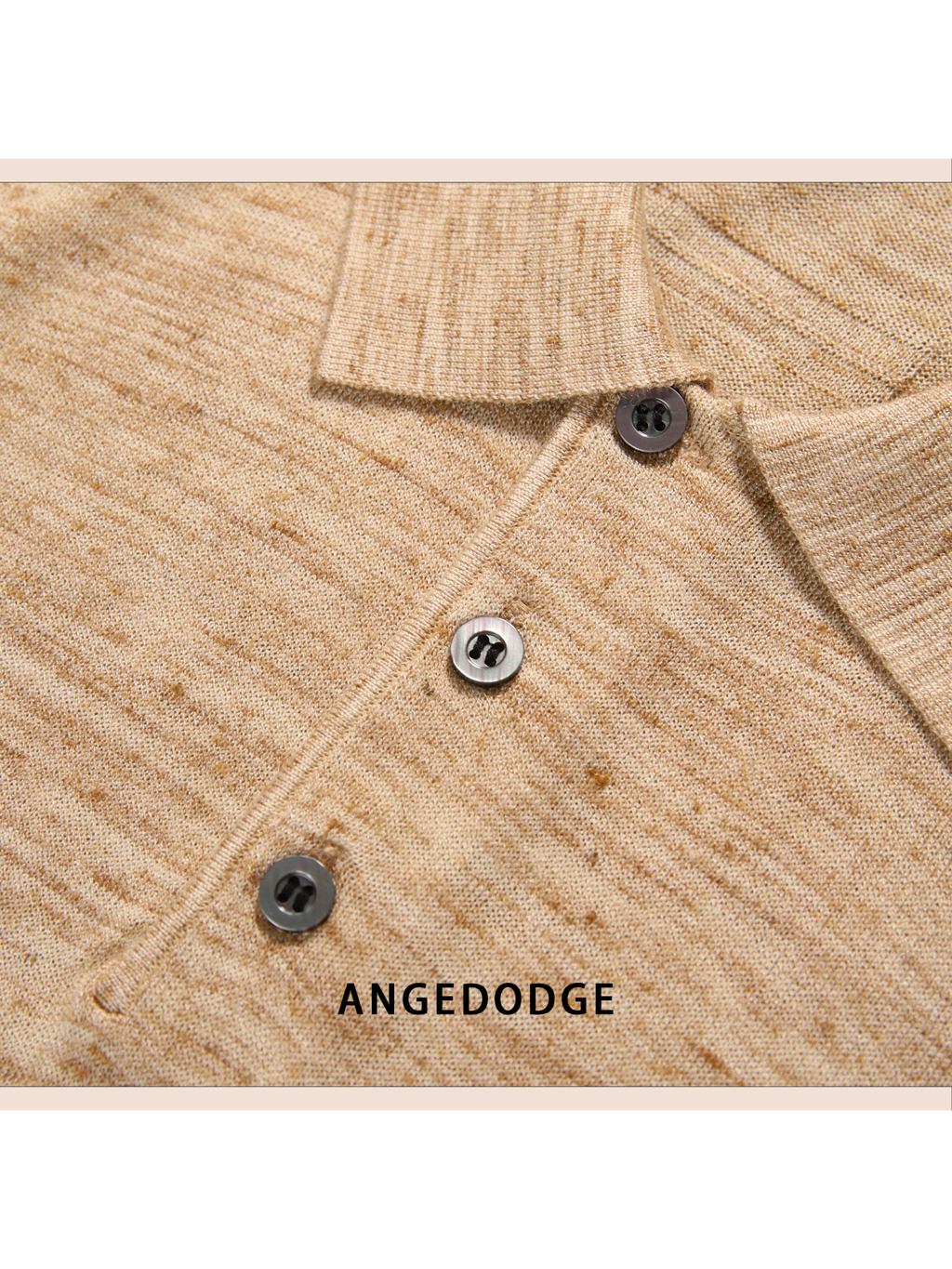 ANGEDODGE Linen Blend Short Sleeve Polo Shirt — Polo Shirts - image 7