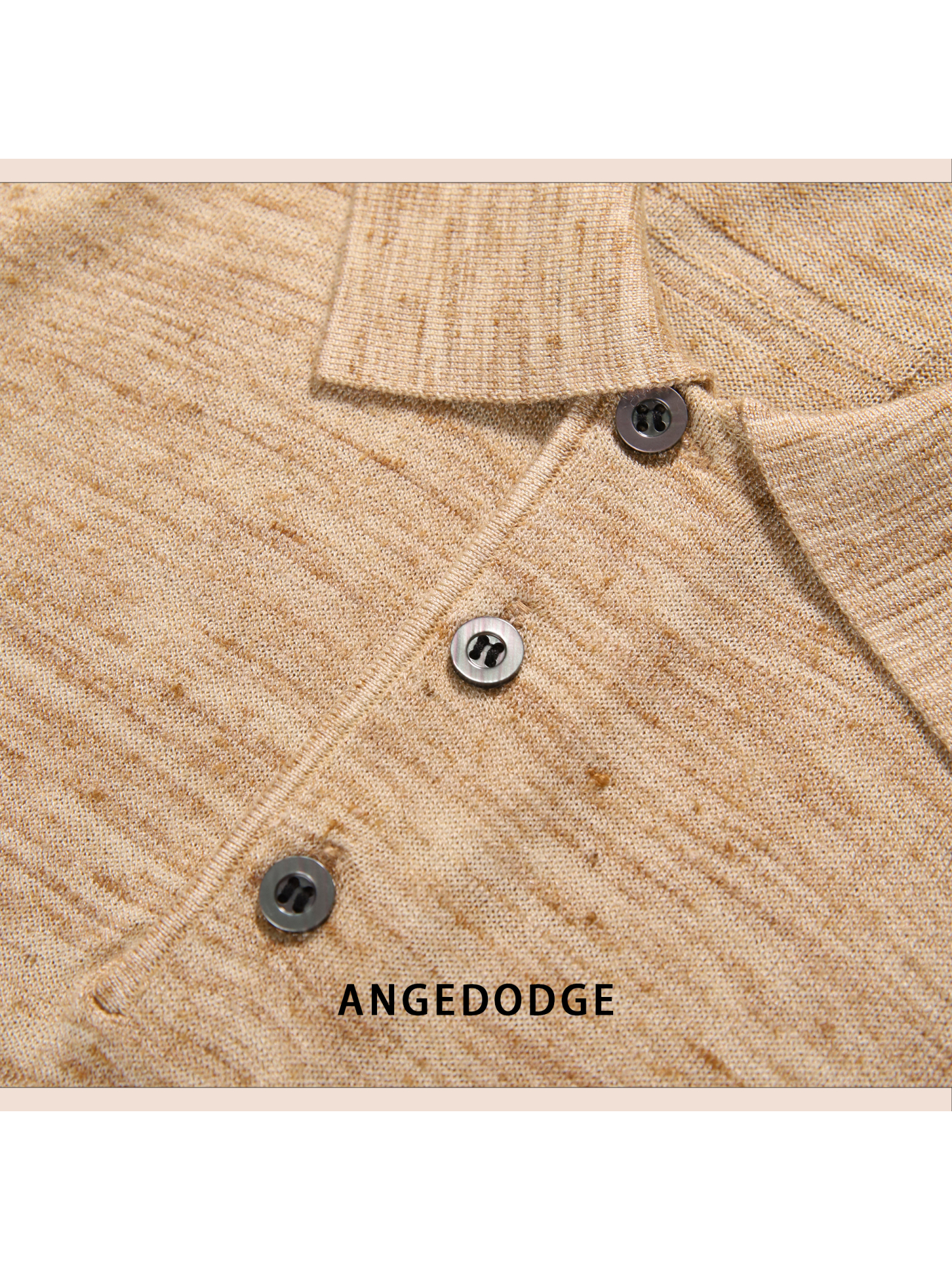 ANGEDODGE Linen Blend Short Sleeve Polo Shirt — Polo Shirts - image 7
