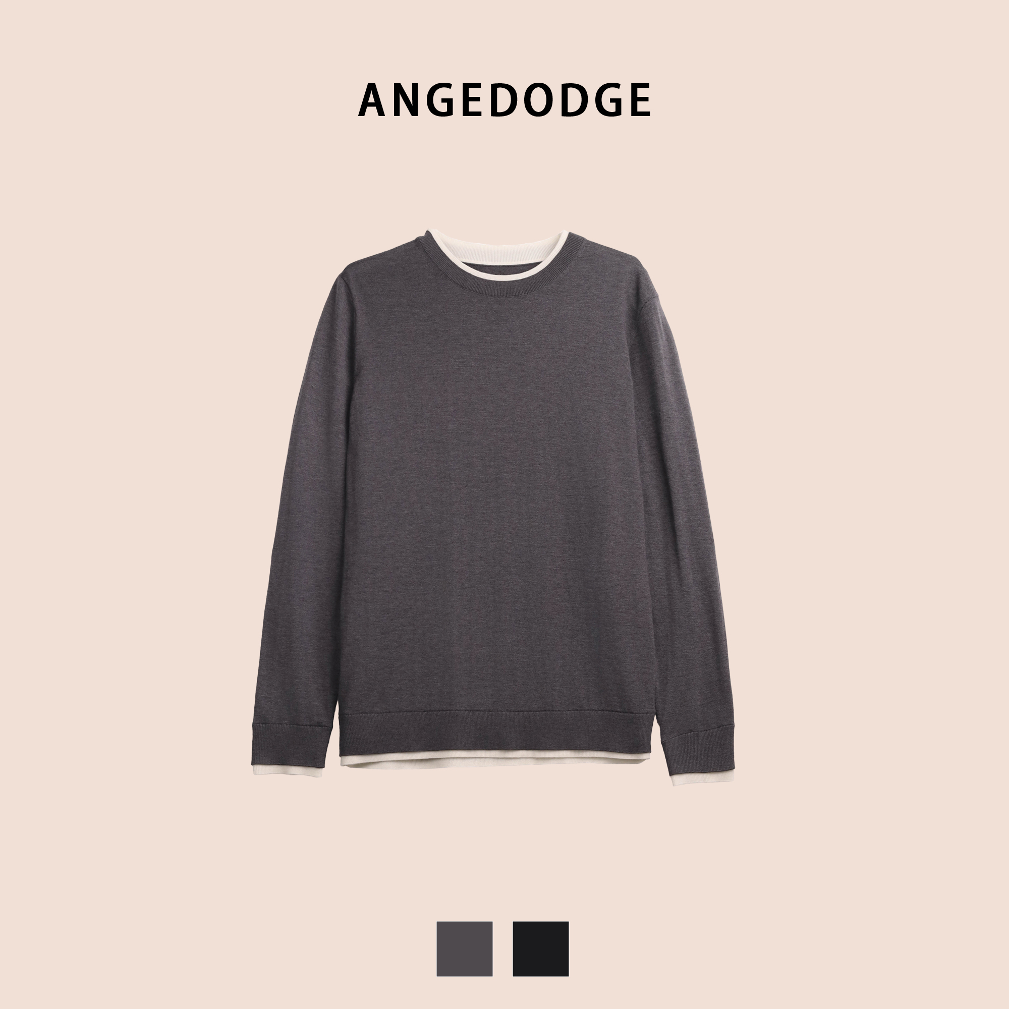 ANGEDODGE Men's Wool Blend Crew Neck Sweater — Polo Shirts - image 1