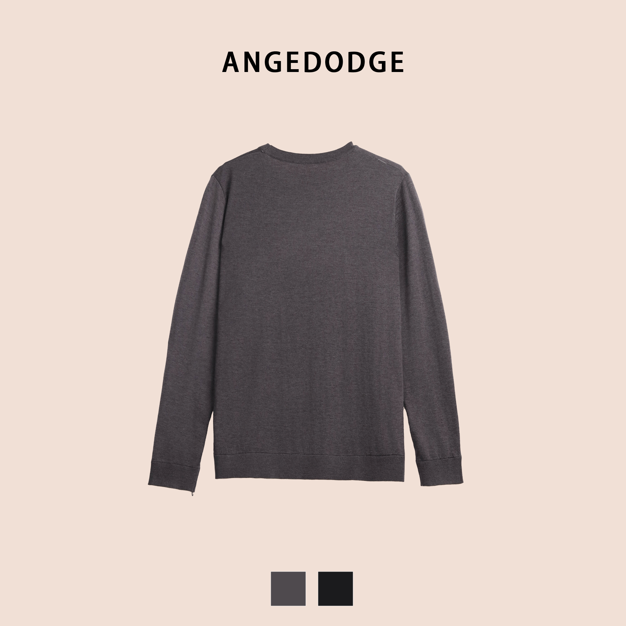 ANGEDODGE Men's Wool Blend Crew Neck Sweater — Polo Shirts - image 2