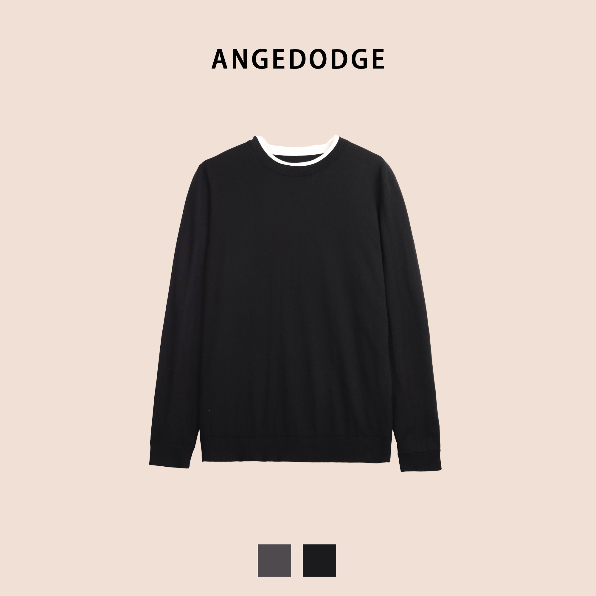 ANGEDODGE Men's Wool Blend Crew Neck Sweater — Polo Shirts - image 3