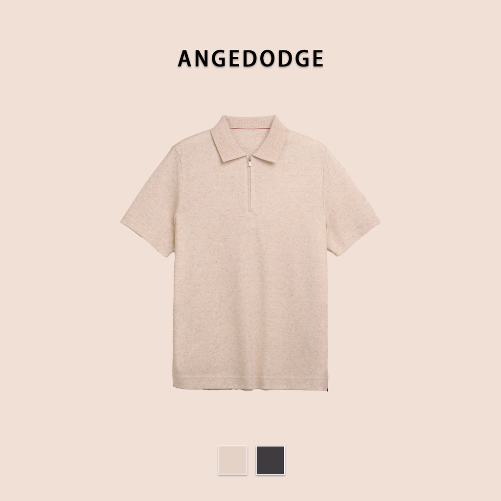 ANGEDODGE Linen Blend Short Sleeve Polo Shirt — Polo Shirts - image 1