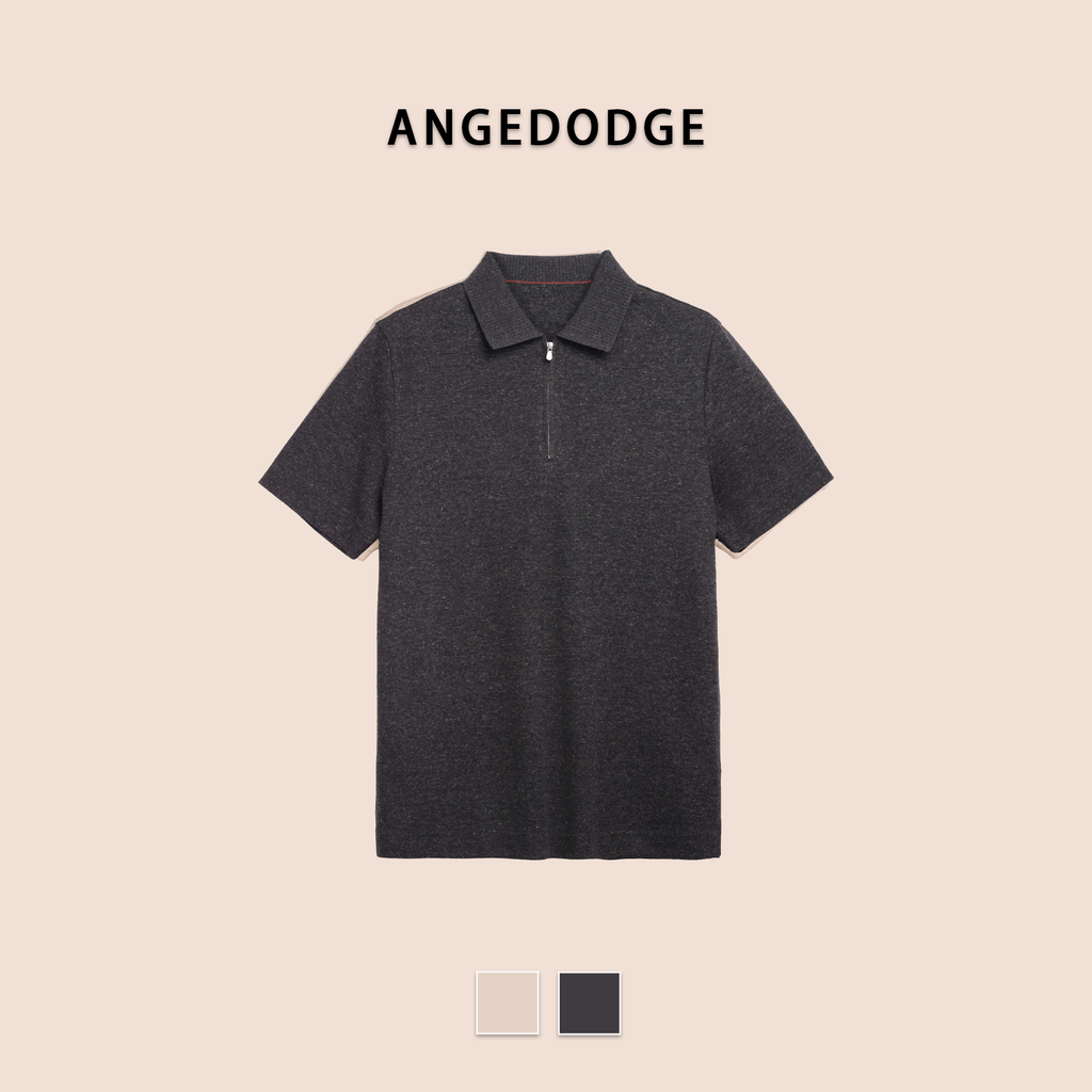 ANGEDODGE Linen Blend Short Sleeve Polo Shirt — Polo Shirts - image 2