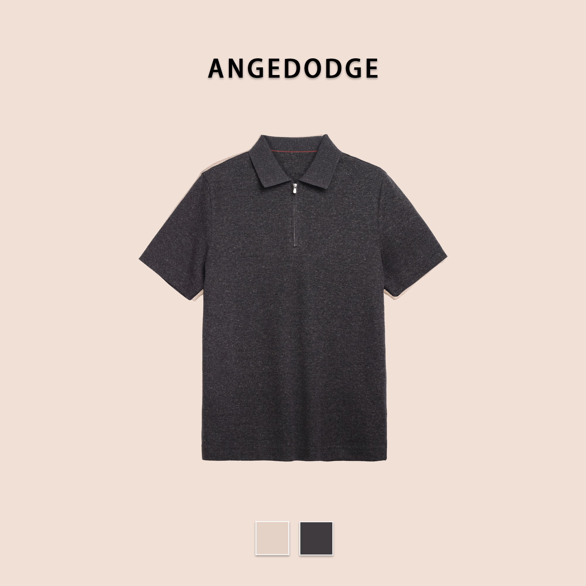 ANGEDODGE Linen Blend Short Sleeve Polo Shirt — Polo Shirts - image 2