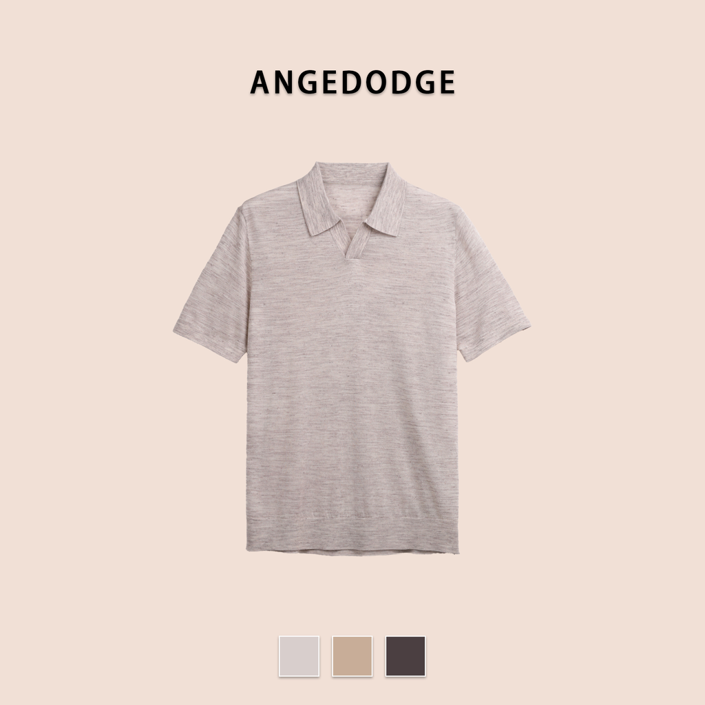 ANGEDODGE Spring Linen Blend Business Polo Shirt — Polo Shirts - image 1