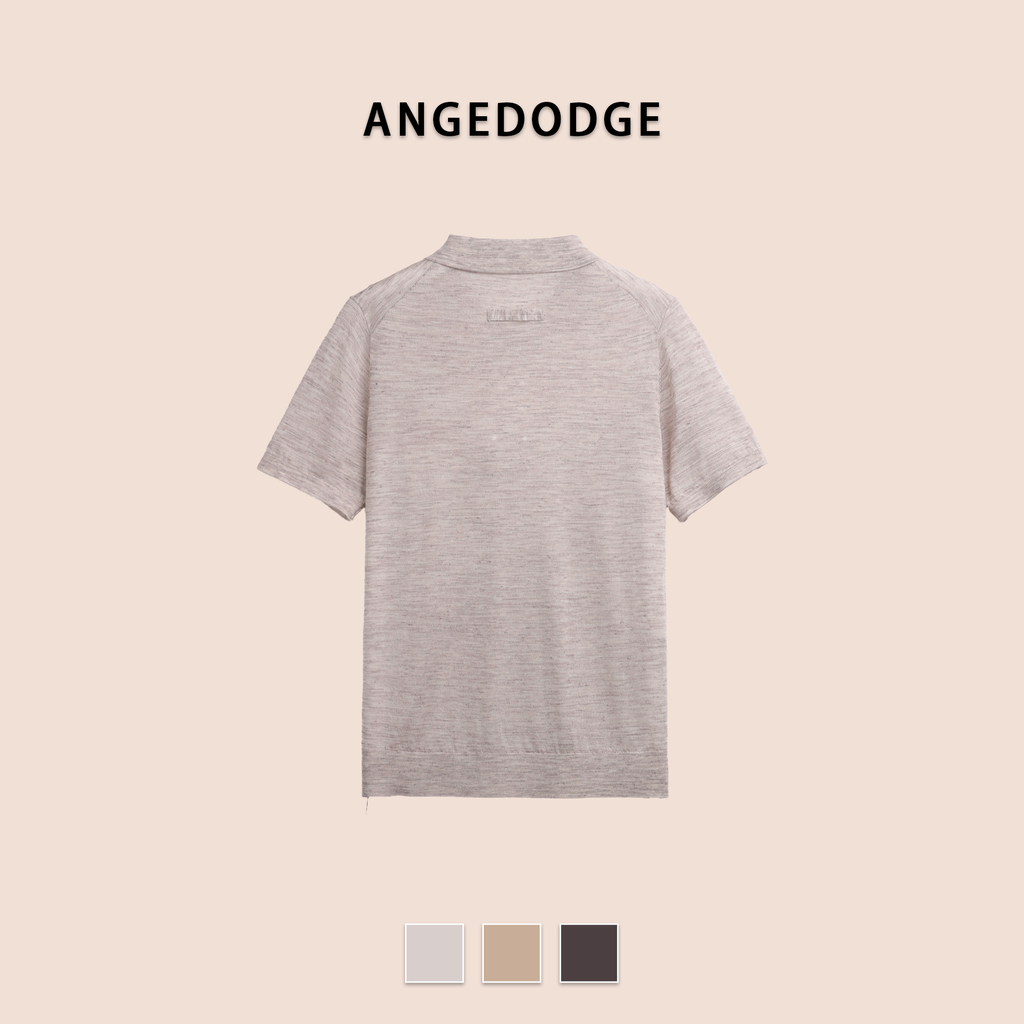 ANGEDODGE Spring Linen Blend Business Polo Shirt — Polo Shirts - image 2