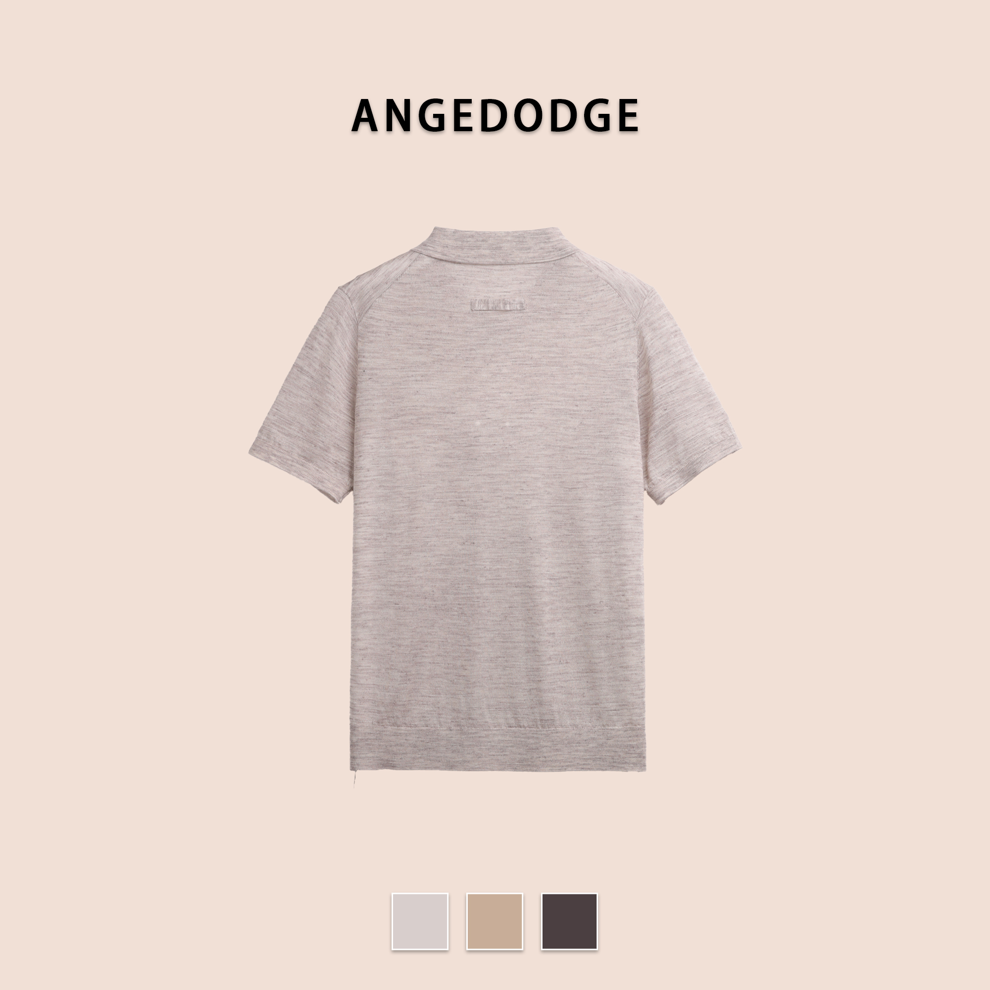 ANGEDODGE Spring Linen Blend Business Polo Shirt — Polo Shirts - image 2