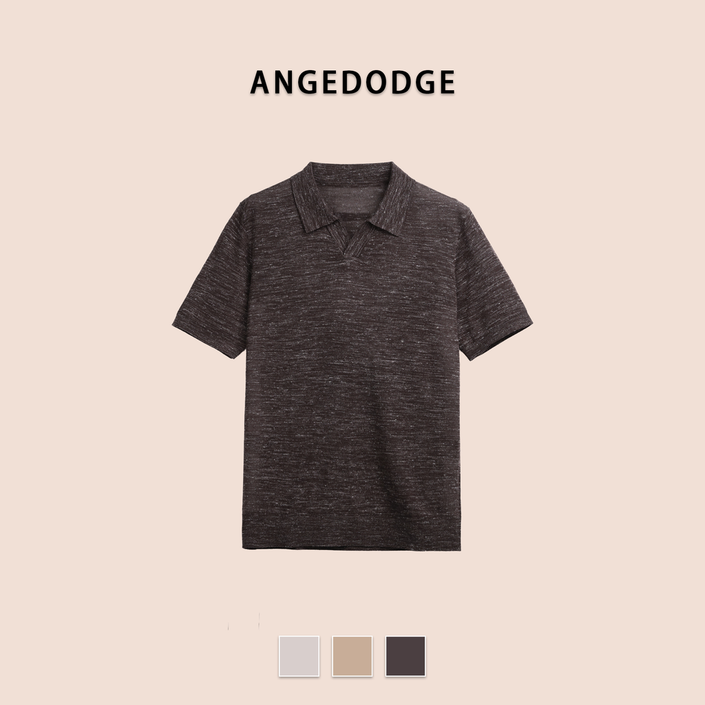 ANGEDODGE Spring Linen Blend Business Polo Shirt — Polo Shirts - image 3