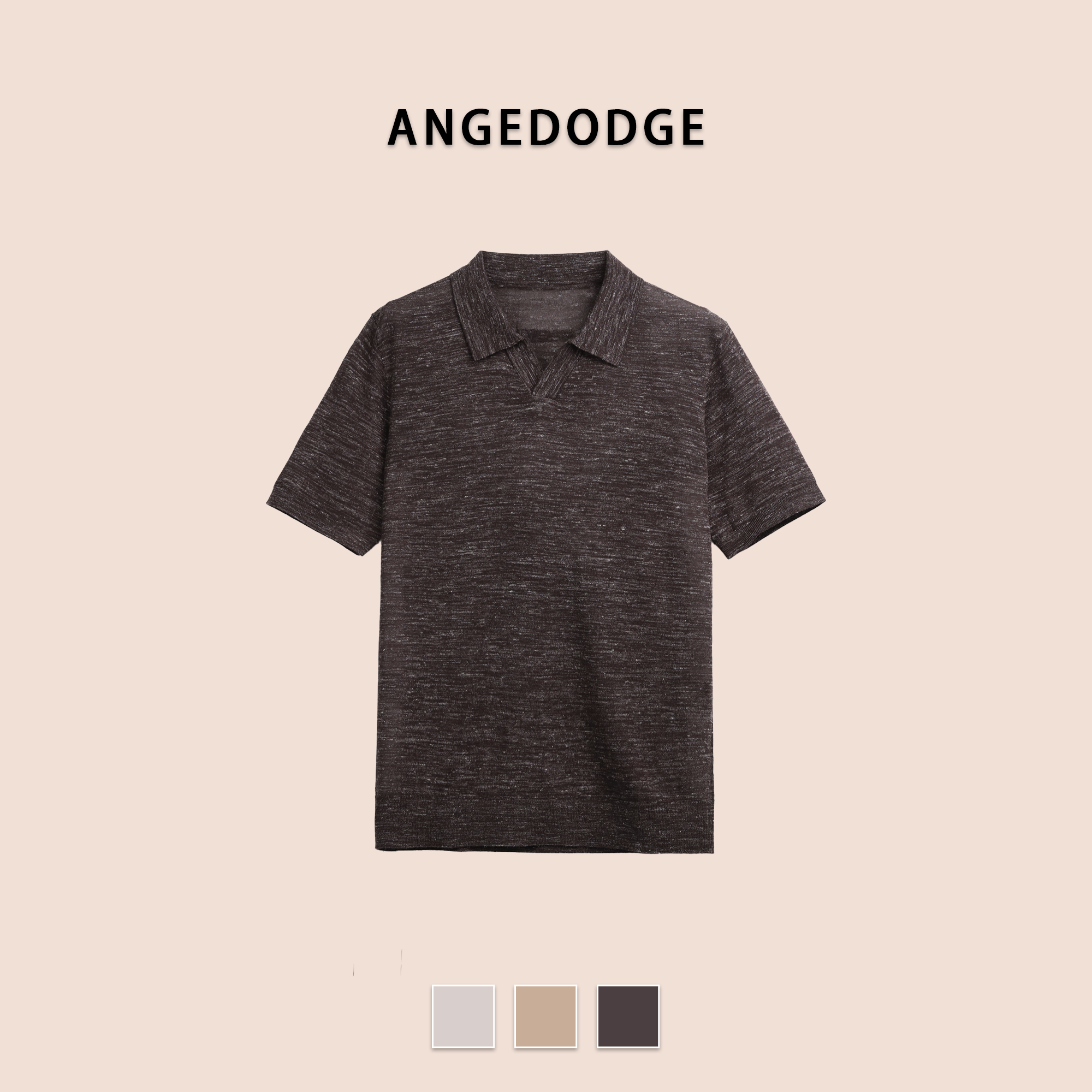 ANGEDODGE Spring Linen Blend Business Polo Shirt — Polo Shirts - image 3