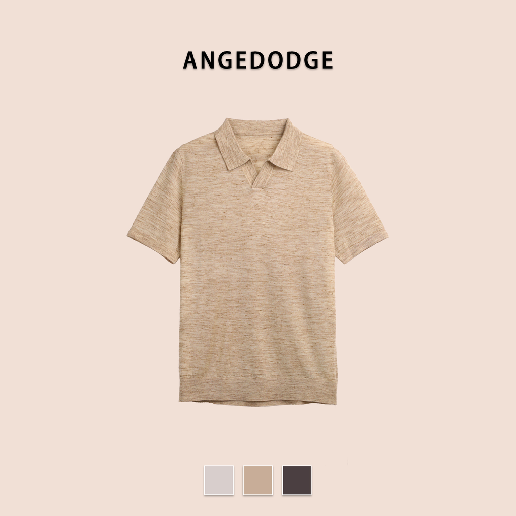 ANGEDODGE Spring Linen Blend Business Polo Shirt — Polo Shirts - image 5