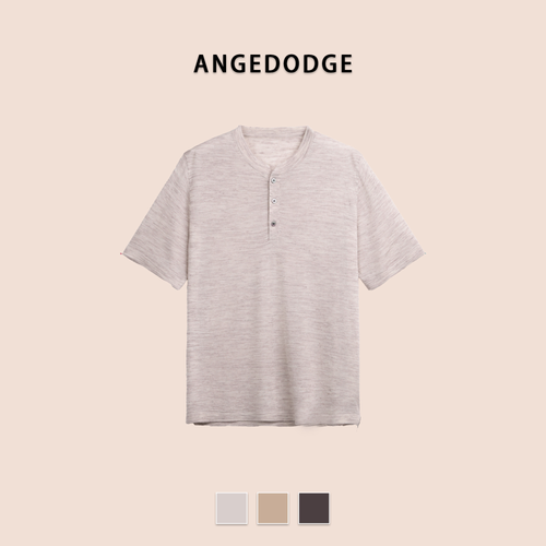 ANGEDODGE Linen Blend Short Sleeve Polo Shirt — Polo Shirts - image 1