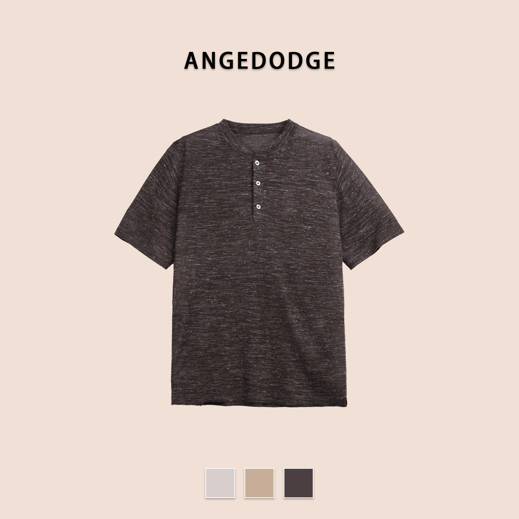 ANGEDODGE Linen Blend Short Sleeve Polo Shirt — Polo Shirts - image 5