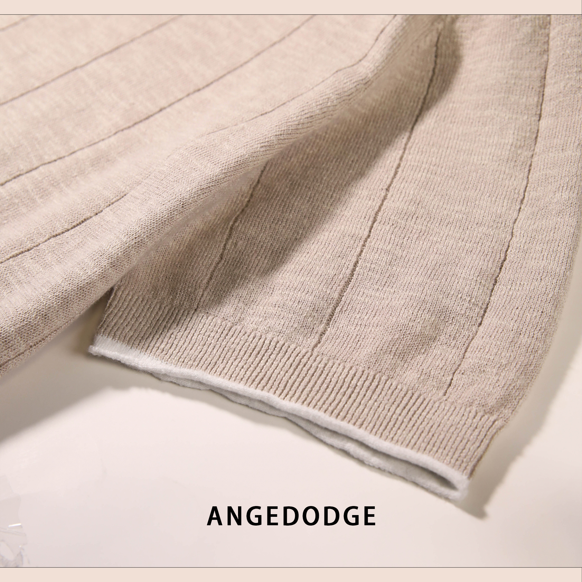 ANGEDODGE Knit Collar Short Sleeve T-Shirt — T-Shirts - image 5