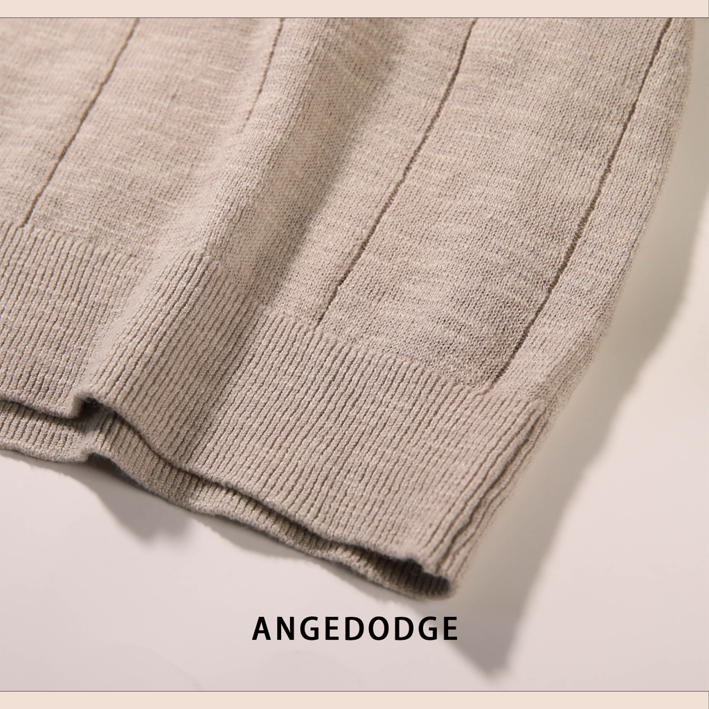 ANGEDODGE Knit Collar Short Sleeve T-Shirt — T-Shirts - image 6
