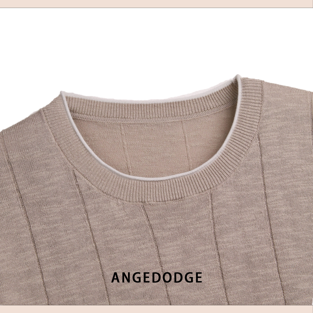 ANGEDODGE Knit Collar Short Sleeve T-Shirt — T-Shirts - image 8