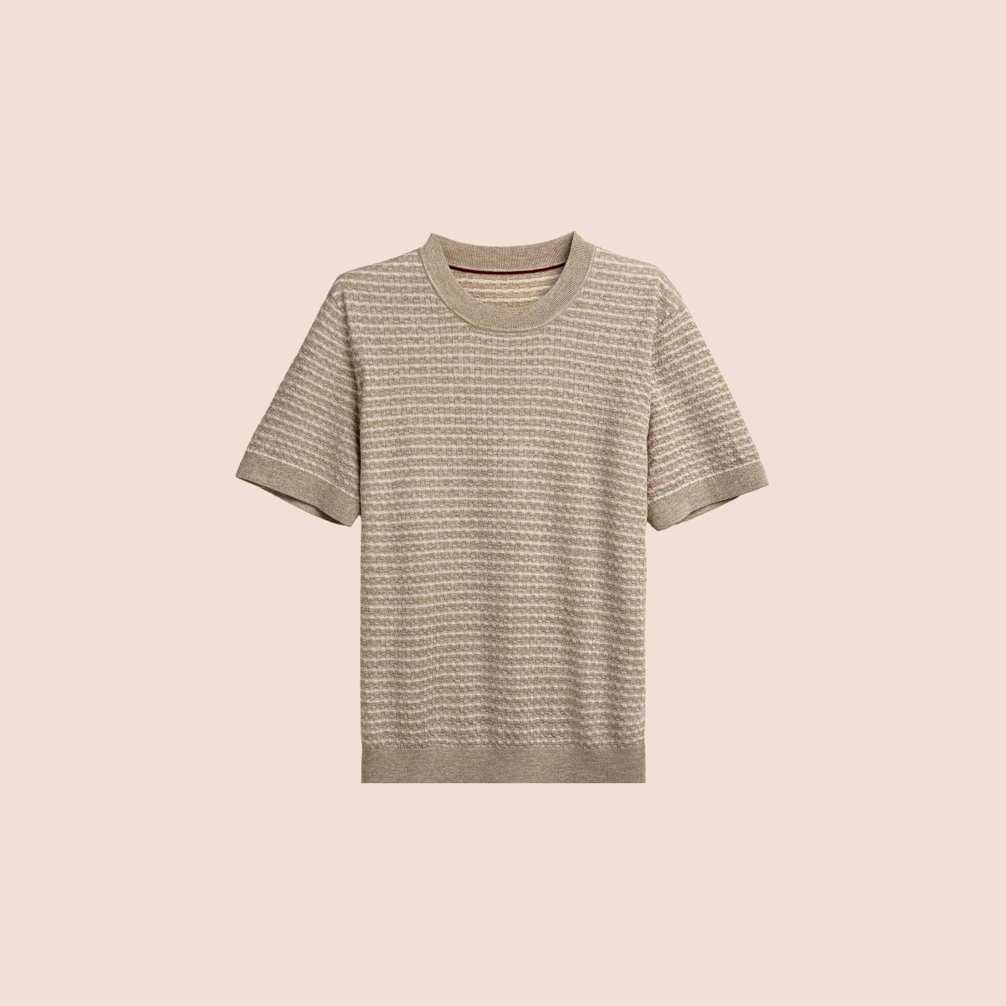 ANGEDODGE Striped Knit Crew Neck T-Shirt — T-Shirts - image 1