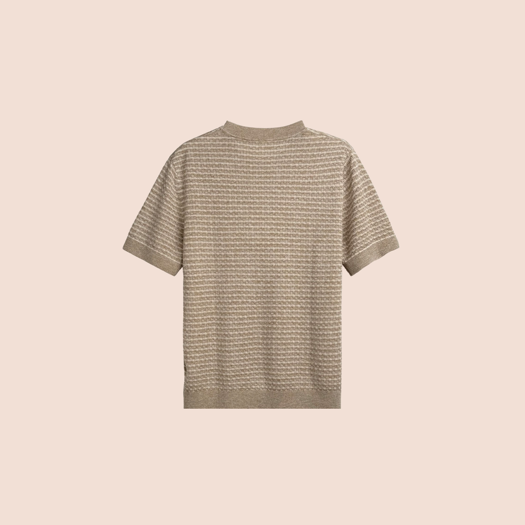 ANGEDODGE Striped Knit Crew Neck T-Shirt — T-Shirts - image 2