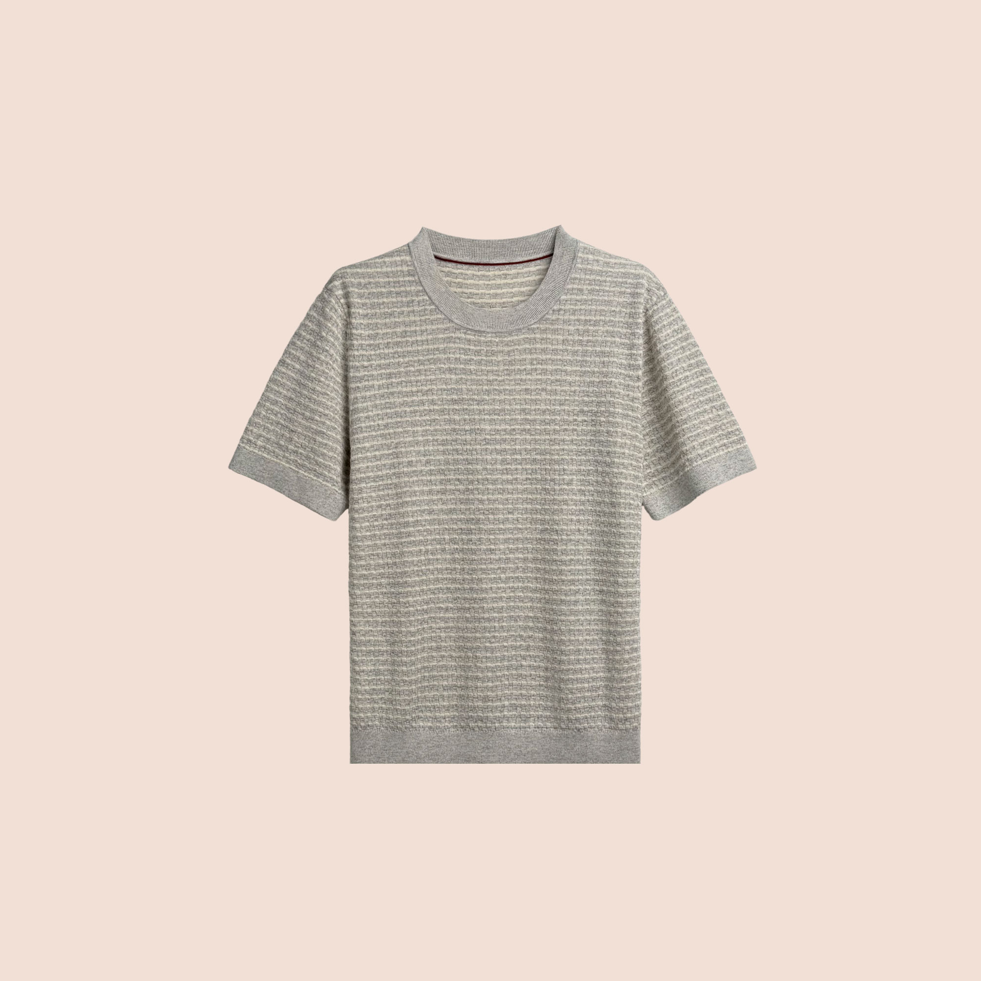 ANGEDODGE Striped Knit Crew Neck T-Shirt — T-Shirts - image 3