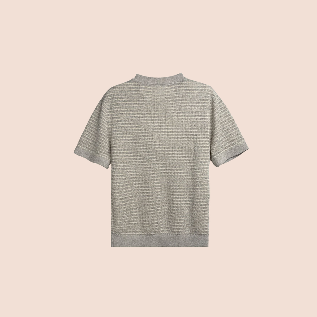 ANGEDODGE Striped Knit Crew Neck T-Shirt — T-Shirts - image 4