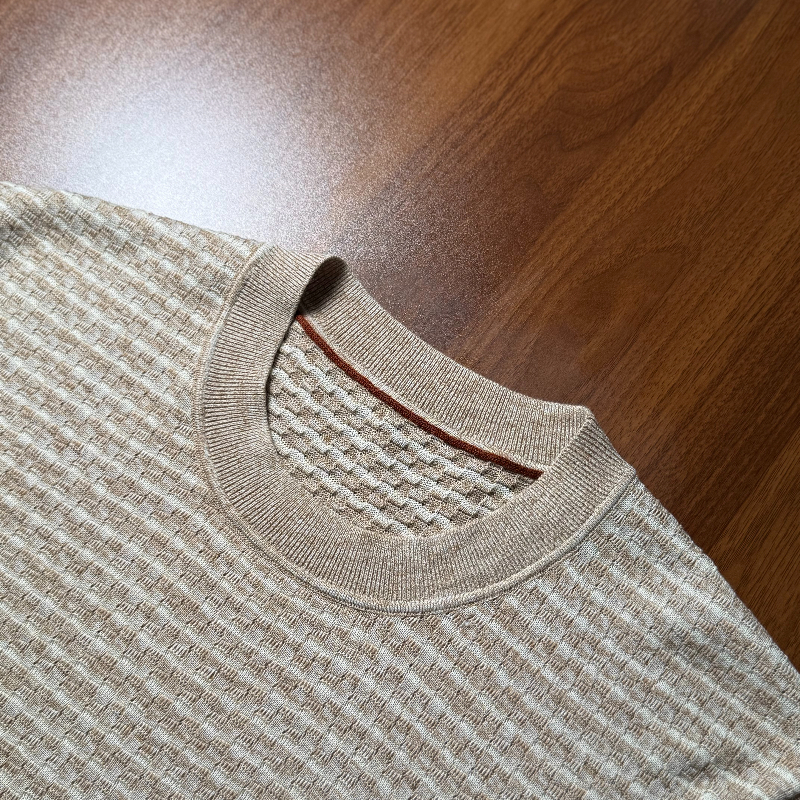 ANGEDODGE Striped Knit Crew Neck T-Shirt — T-Shirts - image 5