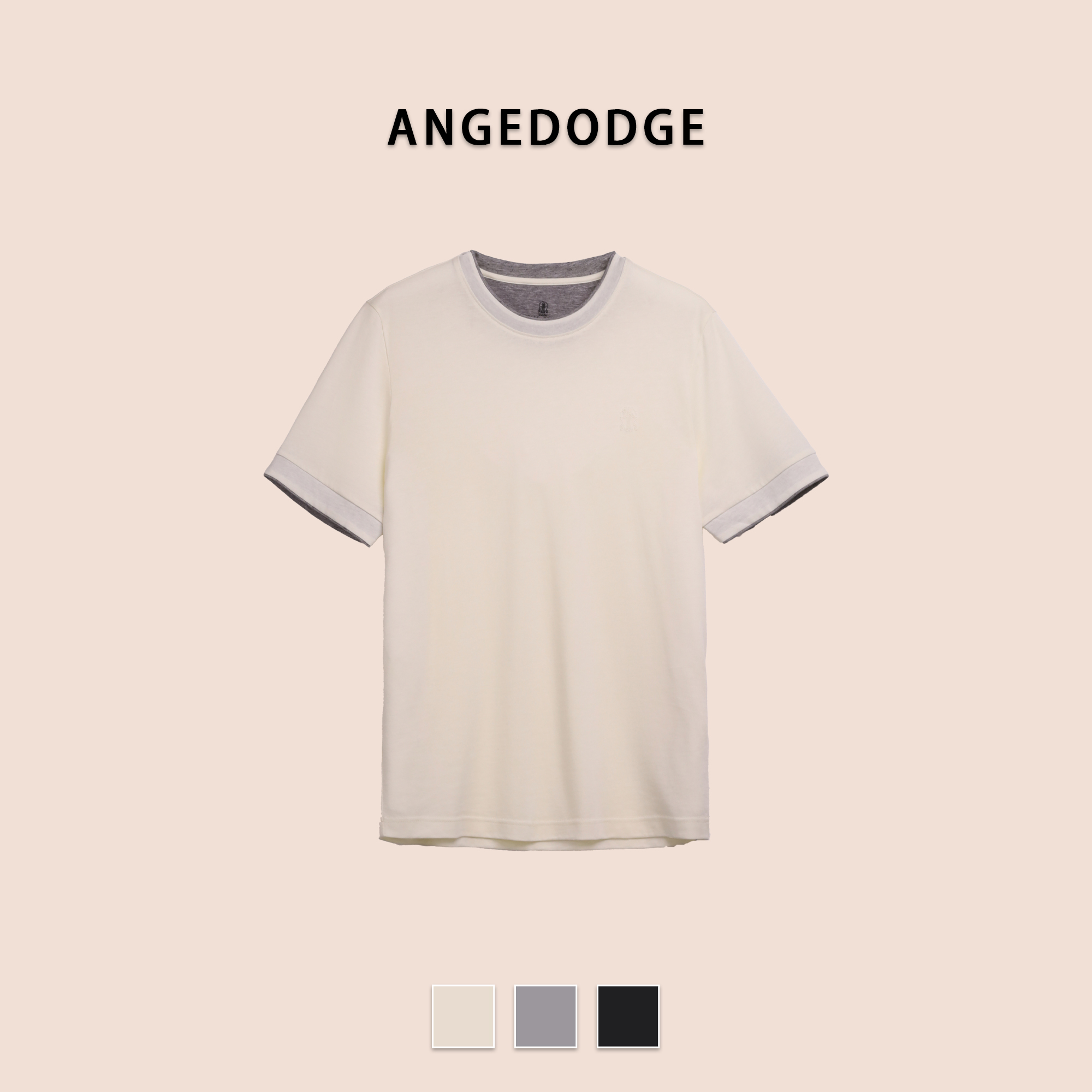 Cotton-Lyocell Colorblock Tee
