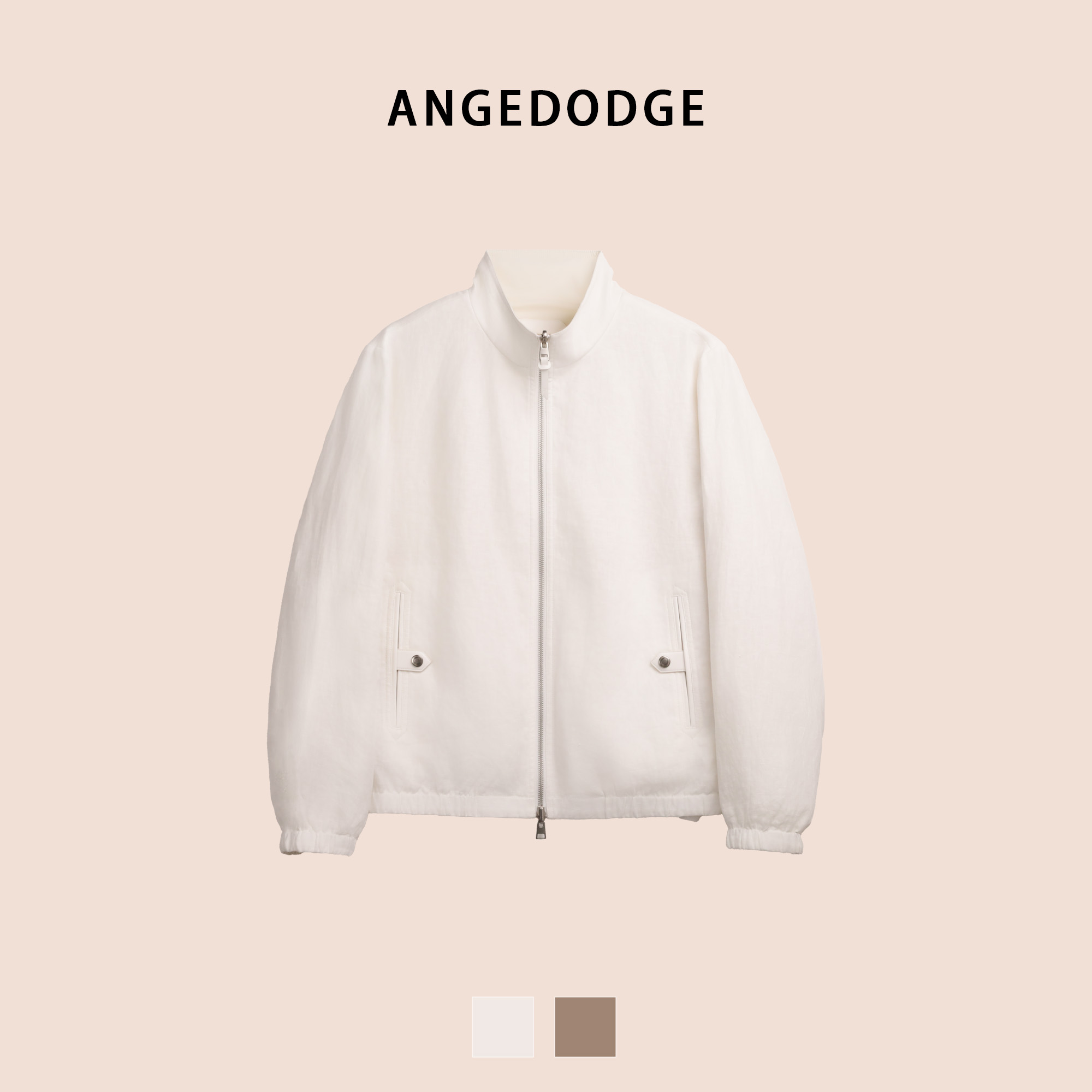 Reversible Linen Stand-Collar Jacket