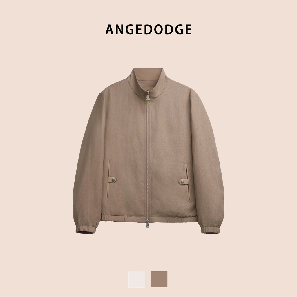 ANGEDODGE Spring Linen Stand Collar Jacket — Jackets - image 3