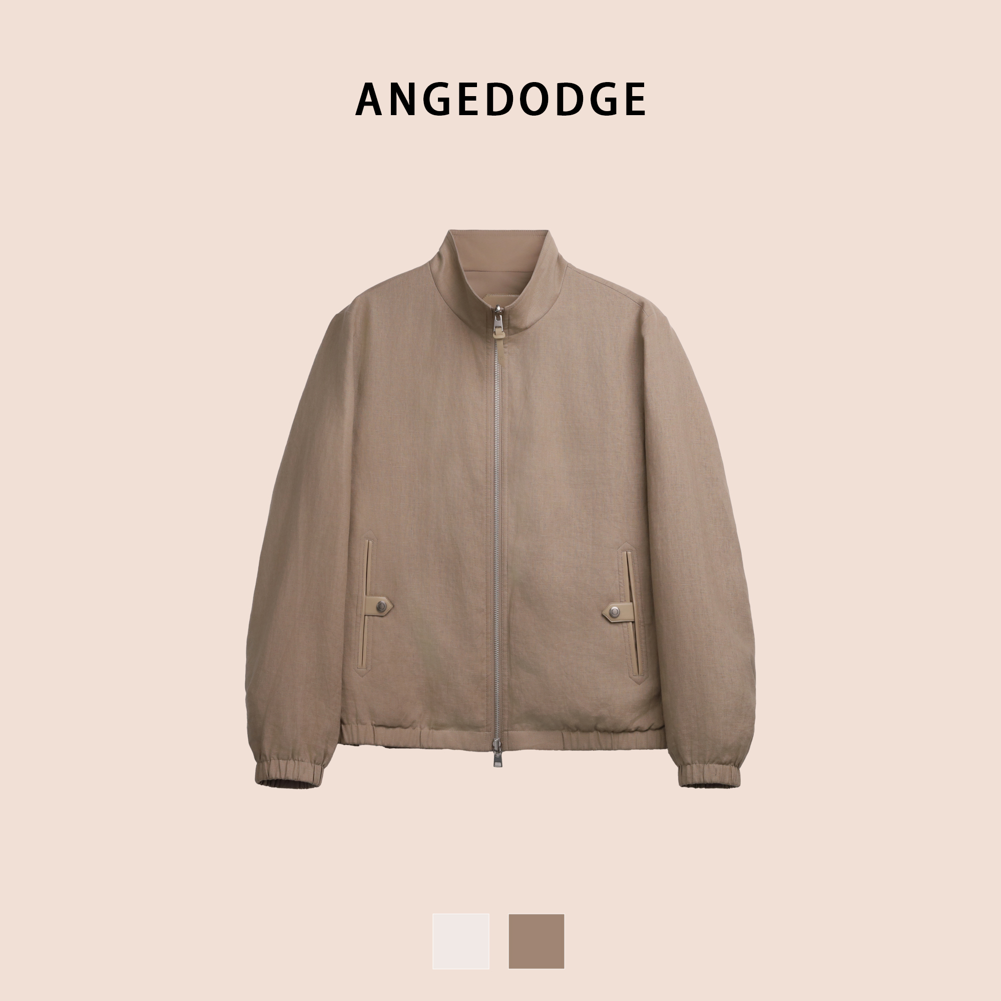 ANGEDODGE Spring Linen Stand Collar Jacket — Jackets - image 3