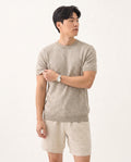 Striped Knit Tee - Apricot on model