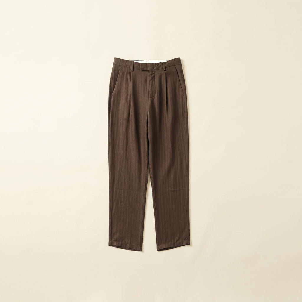 Linen Blend Straight-Leg Trousers