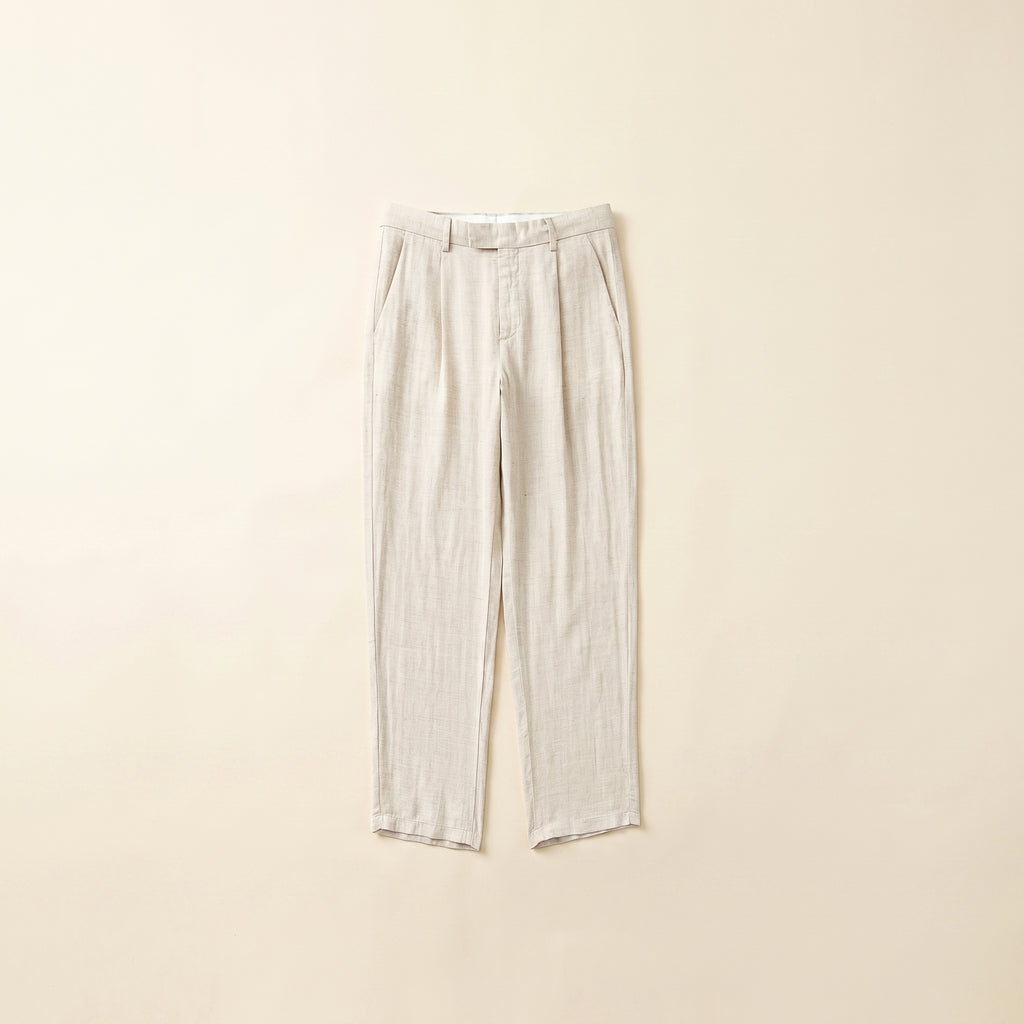 Linen Blend Straight-Leg Trousers