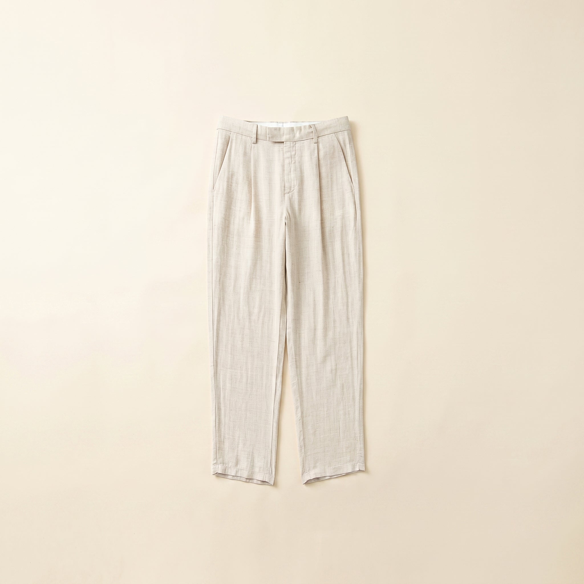 Linen Blend Straight-Leg Trousers
