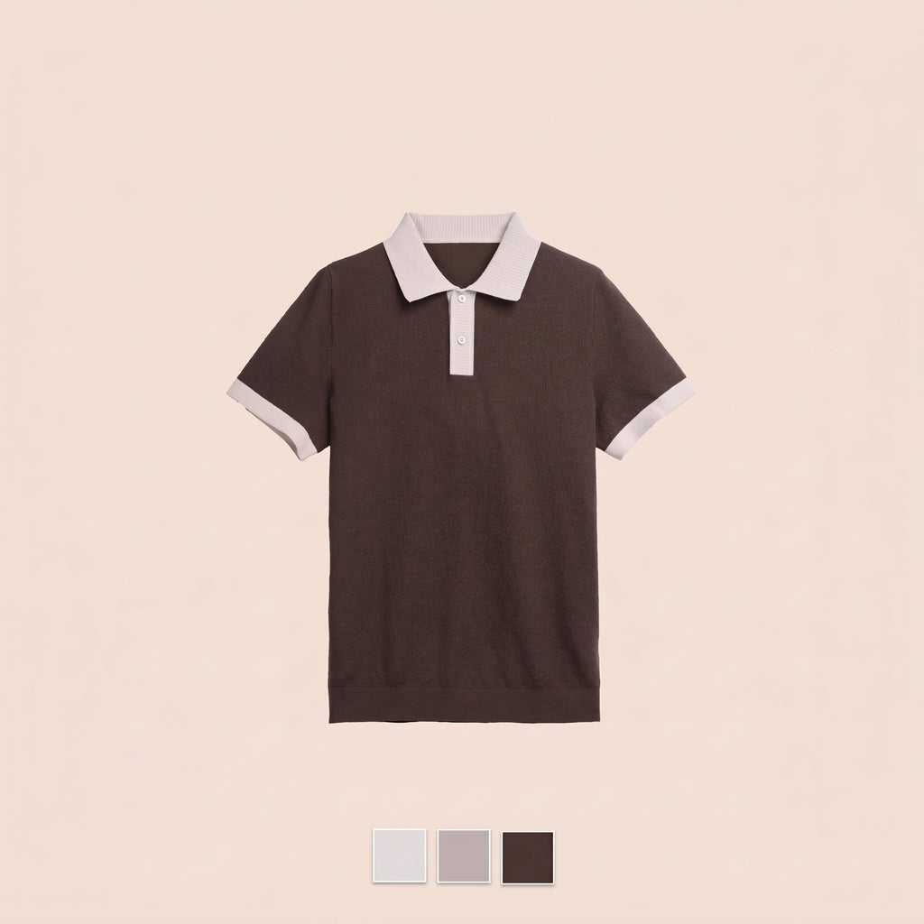 Contrast Collar Knit Polo