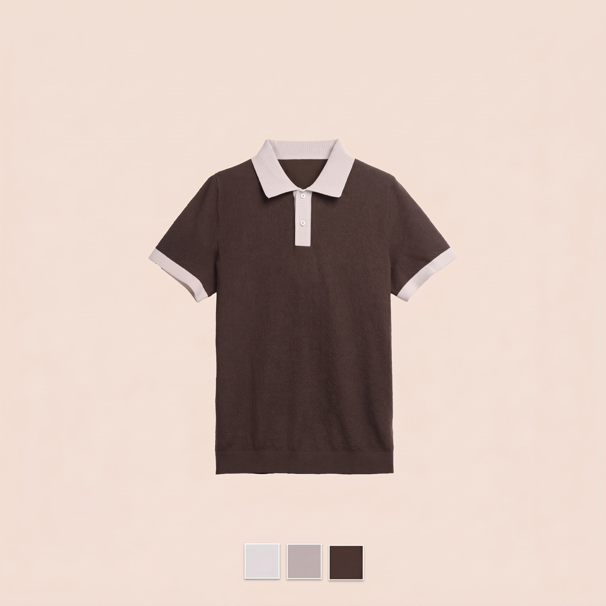 Contrast Collar Knit Polo