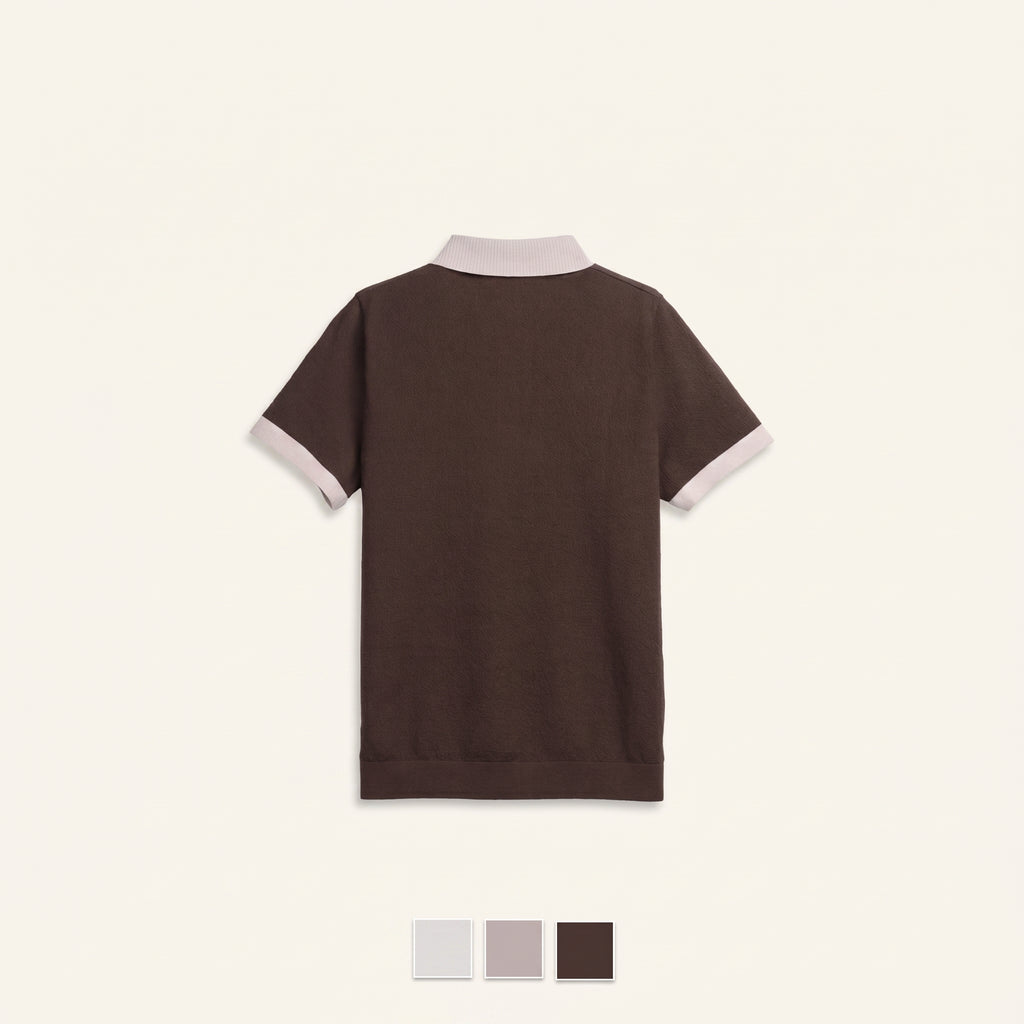 Contrast Collar Knit Polo