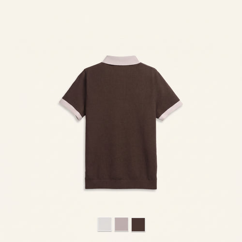 Contrast Collar Knit Polo