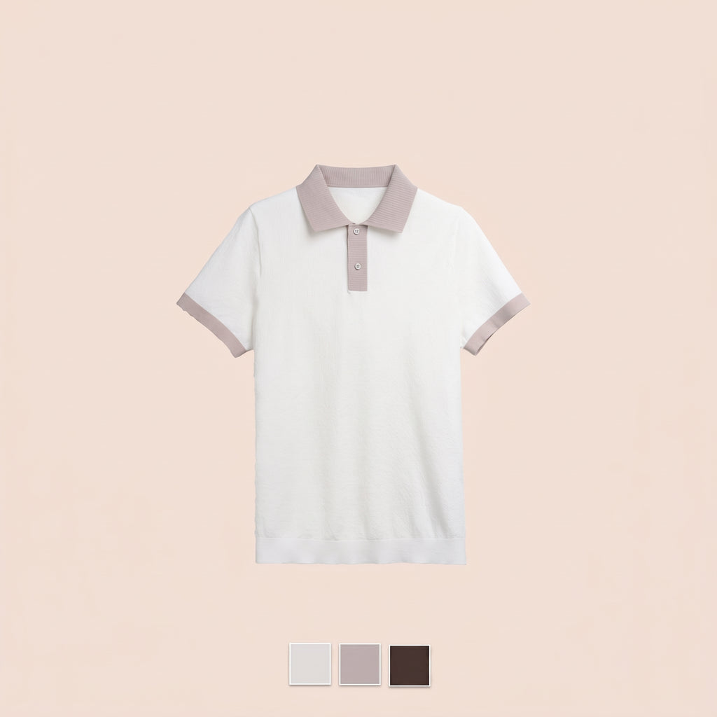 Contrast Collar Knit Polo