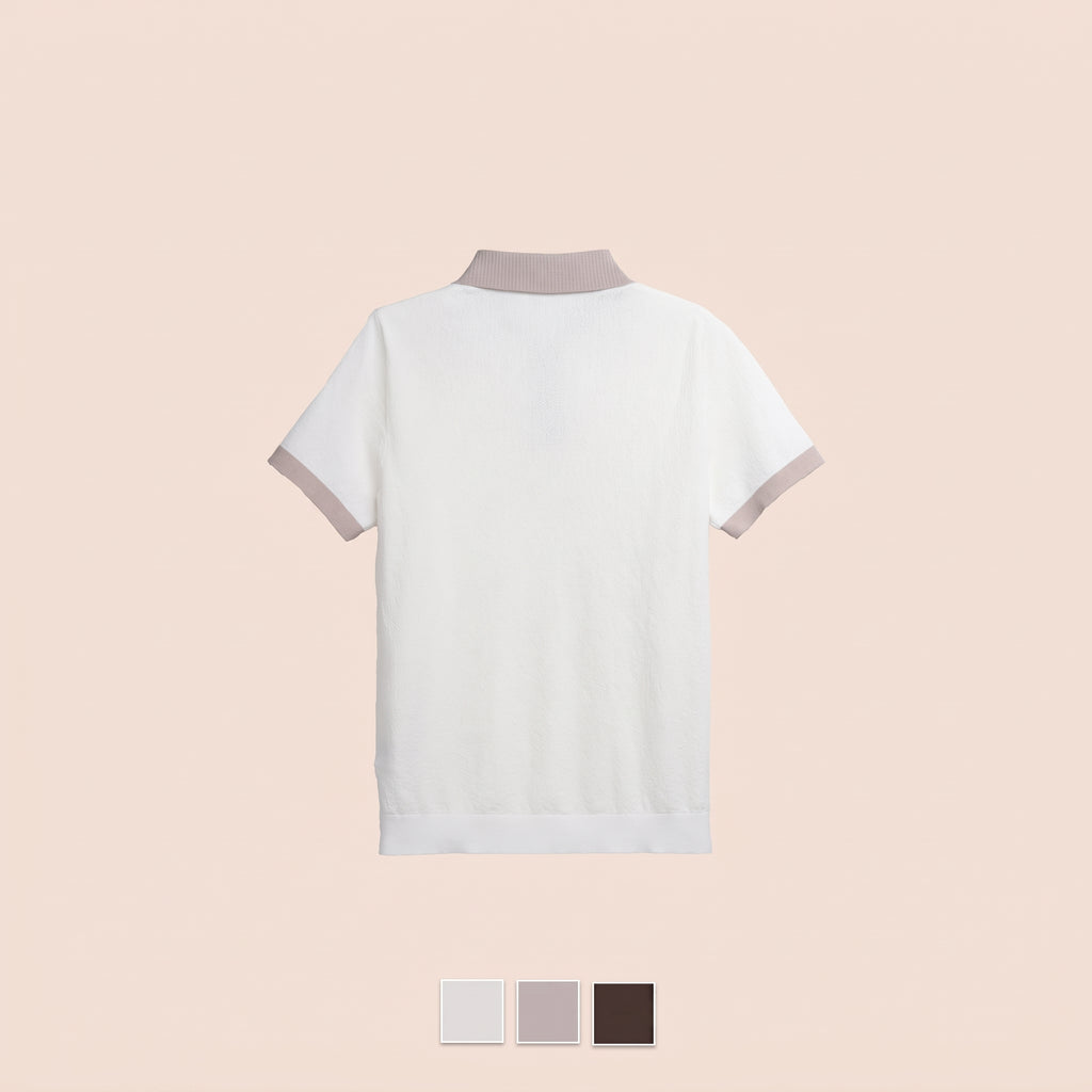 Contrast Collar Knit Polo