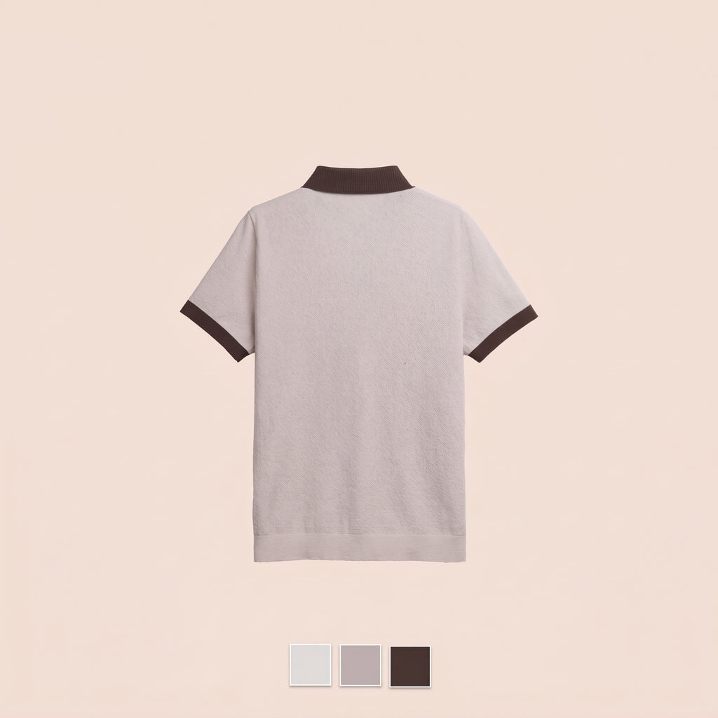 Contrast Collar Knit Polo