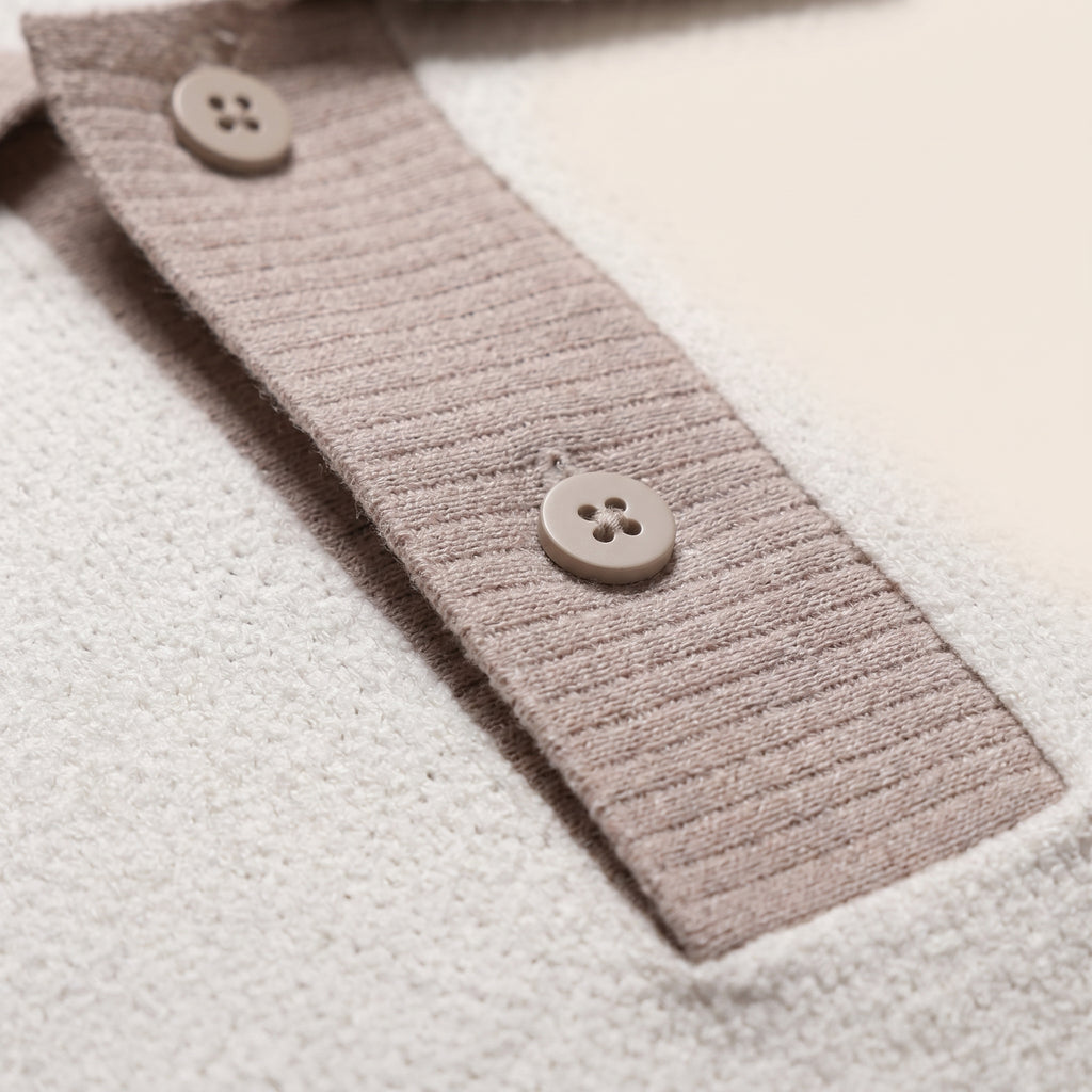 Contrast Collar Knit Polo